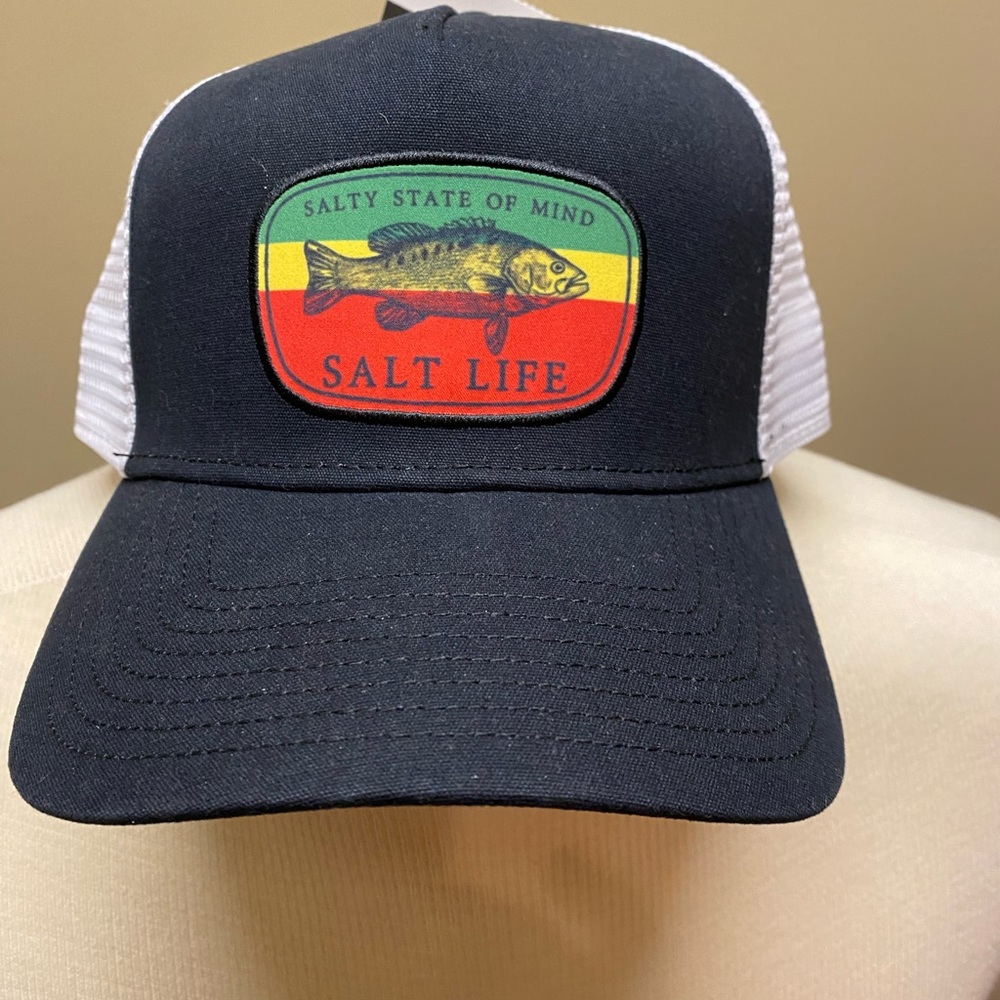 Salt Life Men’s Salty State Of Mind Black SnapBack Hat NEW